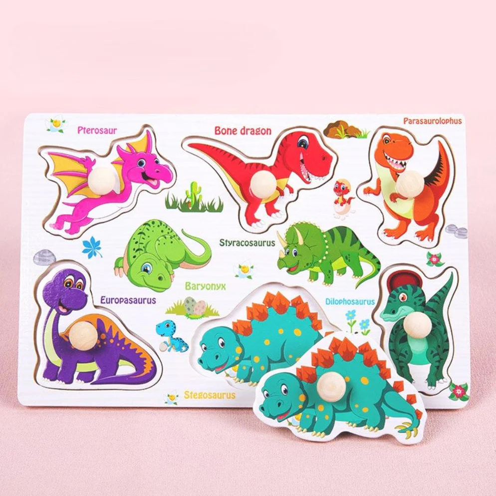 Wudly - Dino 3 Knob Puzzle