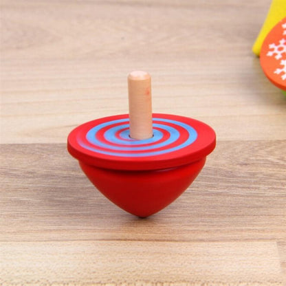 Wudly Wooden Spinning Top Toy with Intricate Patterns – Durable, Colorful, and Mesmerizing for Kids and Adults - 4 Pieces