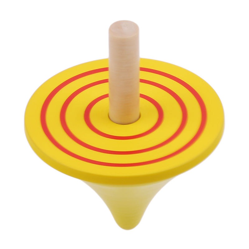 Wudly Wooden Spinning Top Toy with Intricate Patterns – Durable, Colorful, and Mesmerizing for Kids and Adults - 4 Pieces