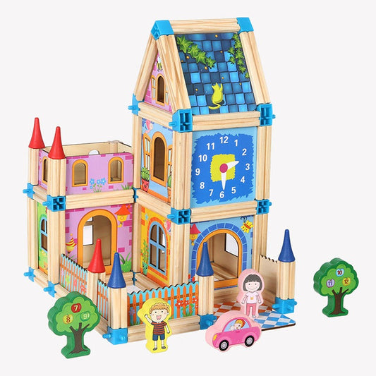 WUDLY Wooden Master of Architectre Building Blocks Toy Set, Educational Construction Toy