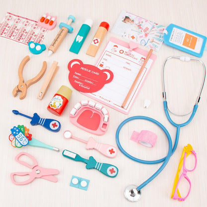 Wudly Toys Wooden Doctor Role Play Set