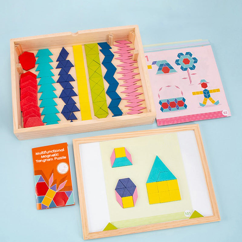 Wudly - 3D Magnetic Tangram Puzzle Set – Build, Solve, and Enjoy Hours of Fun