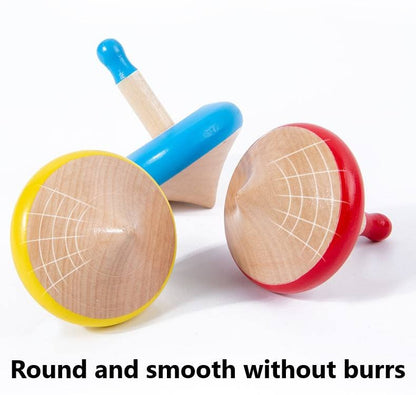 Wudly - Toys Wooden Spinning Top Toy Lattu Bhawra Lattoo Chakri Good Gift for Fun Games, Recreational & Therapeutic Use for Children, Adults & Seniors (Pack of 4)(Multi Colors  ) Eco Friendly & Safe Non Toxic Colors