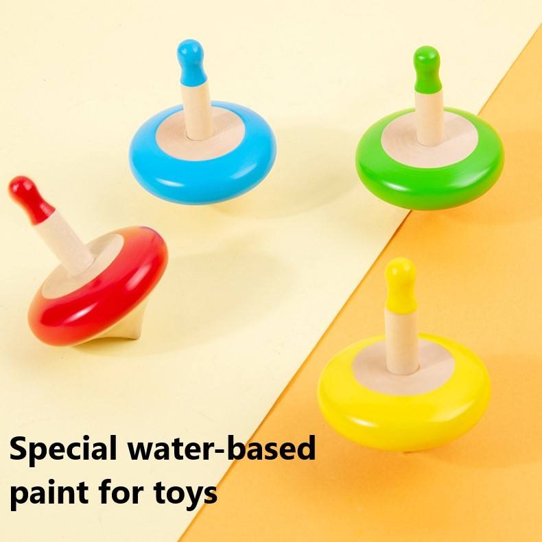 Wudly - Toys Wooden Spinning Top Toy Lattu Bhawra Lattoo Chakri Good Gift for Fun Games, Recreational & Therapeutic Use for Children, Adults & Seniors (Pack of 4)(Multi Colors  ) Eco Friendly & Safe Non Toxic Colors